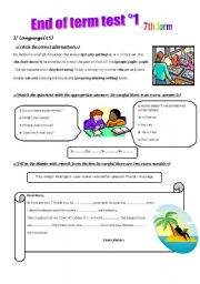 END OF TERM TEST 1 / 7TH FORM