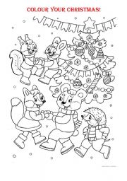 English Worksheet: Colour your Christmas