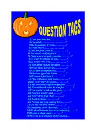 English Worksheet: question tags