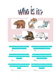 English Worksheet: Who is it?