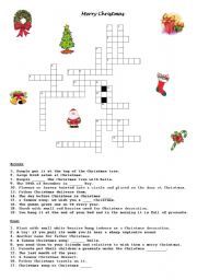 English Worksheet: crosswords: merry christmas