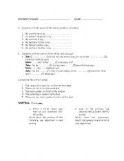 English worksheet: Grammar and writing practice