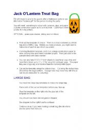 English worksheet: JACKO LANTERN BAG