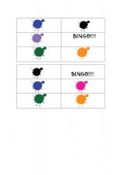 English worksheet: Colours bingo