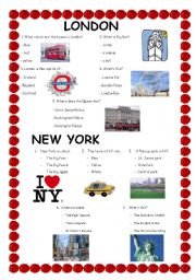 English Worksheet: LONDON - NEW YORK