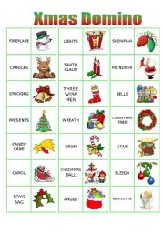 English Worksheet: XMAS DOMINO