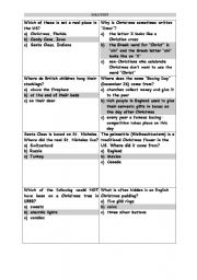 English Worksheet: Christmas Quiz