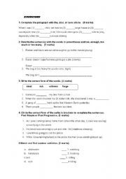 English worksheet: Exercises