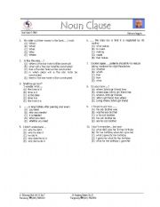 English Worksheet: noun clause