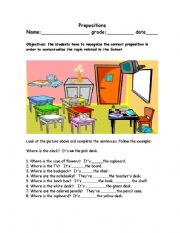 prepositions of the place