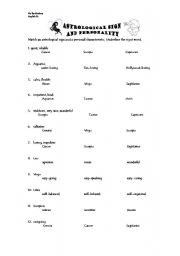 English worksheet: Astrological signs