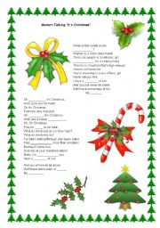 English Worksheet: Great song for Christmas by Modern talking with filling gap task :)