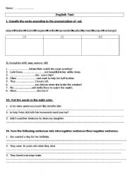 English Worksheet: GRAMMAR