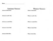 English Worksheet: The 5 Senses - Winter/Autumn