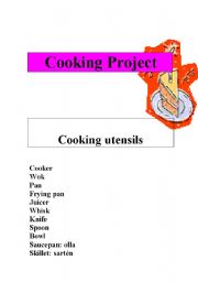 English Worksheet: cooking project