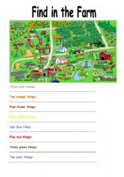 English Worksheet: Find in the Farm
