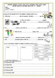 English Worksheet: 8th grade exam