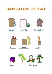English Worksheet: preposition of place