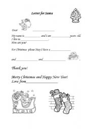 English Worksheet: Letter for Santa