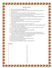 English worksheet: Holiday Trivia