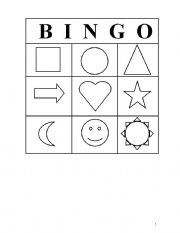 English Worksheet: Bingo (black&white) Shapes