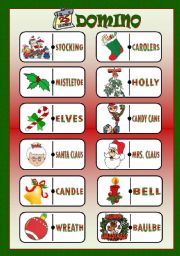 English Worksheet: CHRISTMAS DOMINO