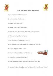 English worksheet: Order sentences about Christmas