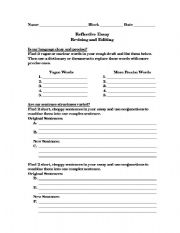 English worksheet: Revising & Editing Sheet