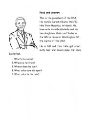 English Worksheet: The Queen and the President