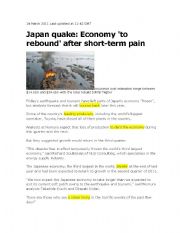 English Worksheet: japan quake