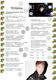 English Worksheet: Mistletoe Song by Justin Bieber