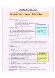 English Worksheet: paragraph writing 