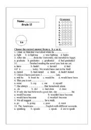 English Worksheet: grammar test