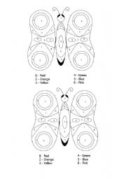 English Worksheet: Color by numbers