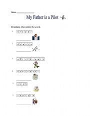English Worksheet: My Father is a Pilot