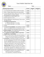 English Worksheet: Career Portfolio Checklist & Format