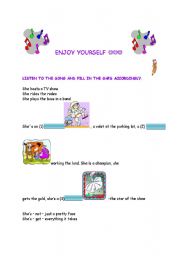 English Worksheet: jobs song