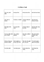 English worksheet: Verb tenses game