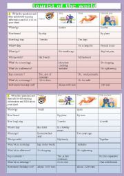 English Worksheet: tourist of the world
