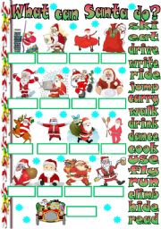 English Worksheet: What can Santa do?