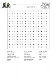 English worksheet: PLAYGROUND WORDSEARCH