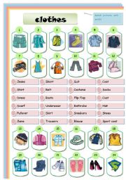 English Worksheet: clothes matching