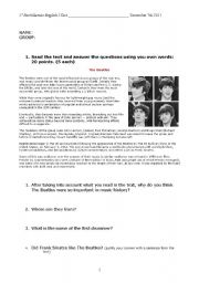 English Worksheet: EXAMEN 1 BACHILLERATO ADULTOS