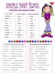 English Worksheet: PAST  SIMPLE TENSE