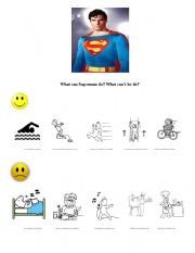 English Worksheet: What can Superman do?