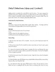 English Worksheet: Detail Detective