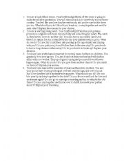 English Worksheet: 4 situations