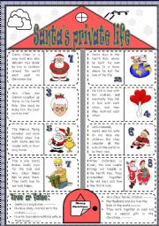 English Worksheet: Santas private life: reading ws with true or false activity for beginners