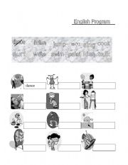 English Worksheet: Action verbs