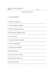English Worksheet: Beginner test 